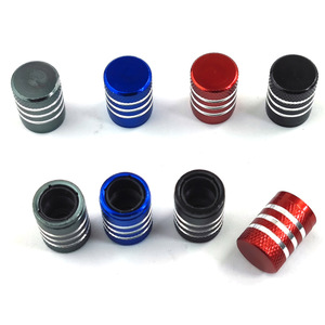 Aluminum Alloy Valve <b>Cap</b> For Car Tires American Style 1 Blue 1 Black 1 Red 1 Gray Tubeless Valve Cover <b>Dust</b> Protection - Product Image 1