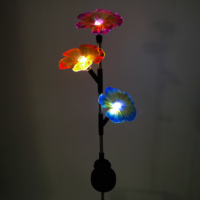 Lampe solaire étanche en métal en forme de fleur avec globe en verre craquelé, LED, pour jardin, cour, allée extérieure