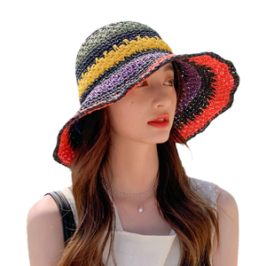 Chapeaux de paille tressés à la main <span class=keywords><strong>pour</strong></span> femmes, élégants et personnalisés, <span class=keywords><strong>pour</strong></span> l'été, protection solaire, vente en gros - Product Image 6