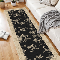 Tapis de couloir long et étroit en velours cristal durable, fabriqué à la machine, écologique, antidérapant avec support en gel