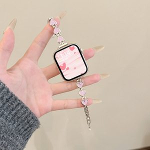 สายนาฬิกาข้อมือโลหะดีไซน์รูปหัวใจทันสมัยสำหรับผู้หญิง ยี่ห้อ Upro Fashion รุ่น Girls สำหรับ Apple Watch Series 9 8 7 SE - Product Image 4
