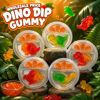 Halal Gummy Candy, zachte snoepjes, jelly candy, dinosaurussnoepjes met fruitsaus in een bekertje, groothandelsverpakking.