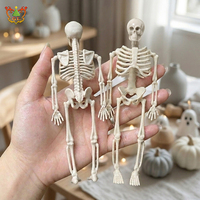 Mini-squelettes d'Halloween pour maison hantée, décorations effrayantes, cadeaux de fête, figurines en plastique 15 cm, blanc os ancien/argent vintage/antique