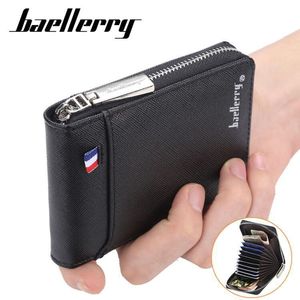 Baellerry Men's <b>Card</b> <b>Holder</b> 4 Inch PU Leather Zipper Multi-<b>Card</b> Slot <b>Wallet</b> Everyday Use - Product Image 1