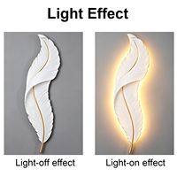 Appliques murales modernes décoratives en plumes à LED pour chambre à coucher, salon, hôtel, éclairage domestique