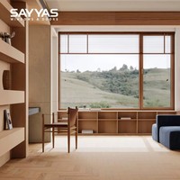 Ventana Abatible de Madera Revestida de Aluminio Moderna con Colores Personalizables, Vidrio Triple Aislante, Calificada por Energy Star, Solo para Uso en Hoteles