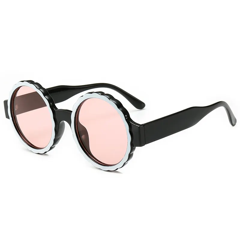 2020 vintage round sunglasses women white black retro sunglass custom logo woman fashion eyewear
