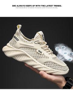 Fashion Trend Lace-<b>Up</b> Breathable Mesh Mens Shoes Lightweight <b>Open</b> Weave Anti-Slippery Hard-Wearing Evergreen All Seasons Walking - Product Image 6