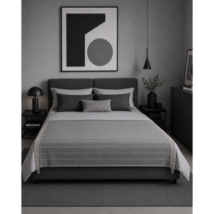 Airone Riga-Cashmere wool <b>throw</b> with a modern design: stripes define spaces with a contemporary style, fitting in to every home. - Product Image 2