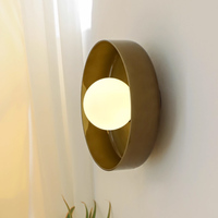 Applique murale LED design bol, style ferme, en PC, pour chevet, table basse, éclairage type lustre