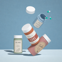 Emballage personnalisé en plastique PET résistant aux enfants, pot pour bonbons gélifiés, pot pour épices, pot pour compléments alimentaires, pot pour vitamines, pot de stockage