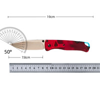 Couteau pliant de survie en milieu sauvage CN BM535 avec manche rouge, couteau pliant EDC, couteau à haute dureté