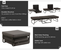 Cadre de lit pliable en métal portable avec matelas, design moderne pour usage hôtelier, taille/couleur personnalisable, montage facile