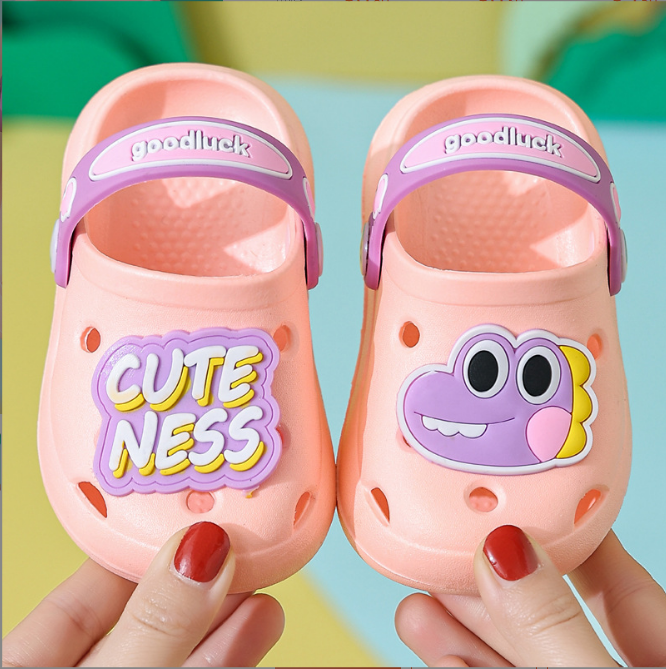 New Arrival Summer Breathable Soft Cartoon Dinosaur Children's Flashing Garden Shoes for Kids Clogs Sandals