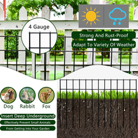 Clôture de jardin décorative en fer trempé à picots de 2 pouces, espacement des picots, pour chiens, barrière pour petits/moyens animaux, calibre 4