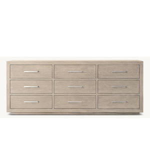 Mueble Moderno de Madera Maciza para Sala de Estar con 2 Cajones, Color Roble Gris, con Tiradores Recortados, para Dormitorio y Bar en Casa - Product Image 6