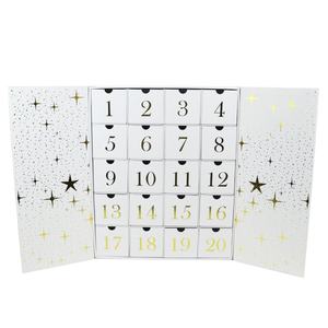 Crown Win Custom Brilliant <b>White</b> Multi-function 20 Day Advent Calender Ramadan Box Date Spot Gold Foil Magnetic Matt Lamination - Product Image 3