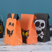 Emballage à thème d'halloween sacs en papier sac à biscuits sac à bonbons sac à tête de citrouille de magicien sacs cadeaux décorations de fête d'halloween à la maison