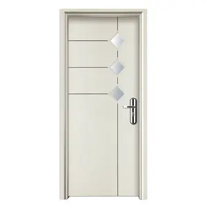 Porta Composta Plástica Portas Interiores Prehung Painéis Duplos Padrão Estilo Balanço Madeira Vidro De Madeira Europeu Moderno DS Manual PVC