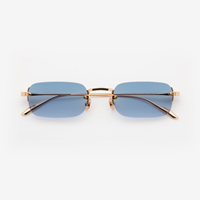 Lunettes de soleil sans monture Lmamba, design rectangulaire, métal, verres dégradés UV400, logo personnalisé, pour hommes et femmes