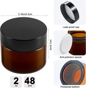 ขวดครีมเครื่องสำอางแก้วสีเหลืองอำพัน - Product Image 2