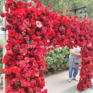 Dkb 2024 אדום אלגנטי רקע עיצוב חדש תמיכה מסגרת מגולגל את קשת פרח רקע קישוטי לחתונה - Product Image 4