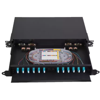 Simplex ODF LC UPC 24 Port 19 inci 1U serat kuncir dupleks tipe geser Panel Patch optik