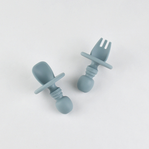 ช้อนเลียและส้อมซิลิโคนแบบนิ่มช้อนฝึกที่จับสั้นสำหรับอาหารเด็กทารกและ<span class=keywords><strong>ข้าว</strong></span>ทานอาหารสำหรับ<span class=keywords><strong>เด็ก</strong></span> - Product Image 3