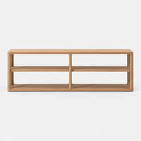 Table basse console en bois massif de style américain moderne, formes courbes luxueuses, pour hôtel, villa, sur mesure
