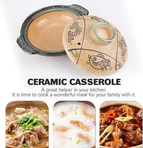 DOERDO Casserole <span class=keywords><strong>en</strong></span> argile chinoise design classique de 7 pouces, <span class=keywords><strong>couvercle</strong></span> de marmite <span class=keywords><strong>en</strong></span> <span class=keywords><strong>terre</strong></span> cuite de 18cm pour restaurant à domicile - Product Image 5
