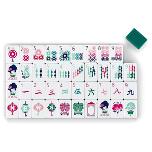 Fichas de mahjong americanas de 4 capas, color verde oscuro, acrílicas, personalizables, grabables, de lujo, tamaño pequeño, aptas para 4 jugadores, pulidas a mano. - Product Image 5