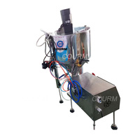 Pompe à lobes semi-automatique avec trémie chauffée et mélangeur pour la pâte de tomate, le ketchup, les pâtes épaisses, la confiture de fruits, la sauce chili piquante, machine de remplissage