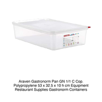 Bac alimentaire en polypropylène GN 1/1 53 × 32,5 × 10 h cm, avec couvercle, -40/+95 ° C Araven
