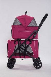 โรงงานOutletน้ําหนักเบาแบบพกพารถเข็นสัตว์เลี้ยงรถเข็นสุนัขสัตว์เลี้ยงคู่OEMODMผู้ให้บริการคู่แมวสุนัขรถเข็นเด็กสําหรับสัตว์เลี้ยง - Product Image 3