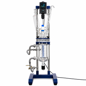 Reattore in Vetro Incamiciato da Banco 1L 2L 3L 5L, Pentola di Reazione in Vetro con Agitazione Sottovuoto per Sintesi Chimica in Laboratorio - Product Image 2