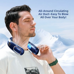Ventilateur de cou portable et léger, mini-ventilateur puissant et silencieux, recharge USB, 2400 mAh, pour l'été, les voyages, la climatisation personnelle en extérieur - Product Image 4