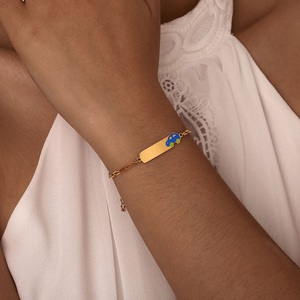 <span class=keywords><strong>Bracelet</strong></span> personnalisé pour enfant, en acier inoxydable émaillé, avec barre vierge pour lettres, logo ou nom, idéal pour anniversaire - Product Image 2