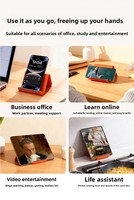 Support de téléphone, tablette et ordinateur portable flexible, pliable et transformable - Support de bureau réglable multi-angles avec stabilisation d'image et suivi intelligent