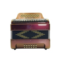 SEASOUND Accordéon professionnel 34 boutons 12 basses 5 registres Corps violet Grille noire et dorée Boutons dorés JB3412D Acordeon Musical