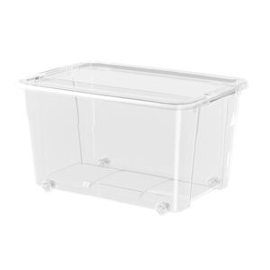 Cajas de Almacenamiento Grandes Transparentes de Plástico de 35L para Ropa, Juguetes y Cosméticos, con Tapa - Product Image 1