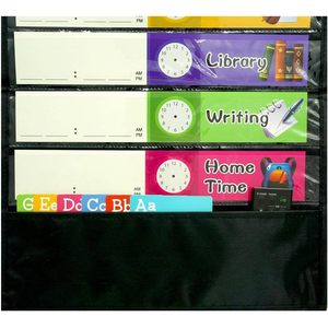 Tabla de horarios diarios de bolsillo, color negro, 13x36 pulgadas, tablero de gestión del tiempo reutilizable para uso en el aula, regreso a clases - Product Image 2