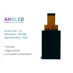 หน้าจอ AMOLED OLED ขนาด 3.2 นิ้ว ความละเอียด 320x480 อินเทอร์เฟซ SPI/RGB ความสว่างสูง 350cd/m² สำหรับอุปกรณ์อัจฉริยะ - Product Image 1