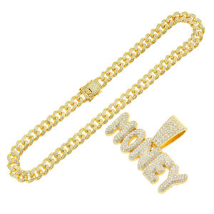 יפ הופ cz כסף שרשרת תליון באיכות גבוהה הסיטונאי מותאם אישית <span class=keywords><strong>rhinestone</strong></span> - Product Image 5