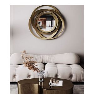 Specchio Artistico Tridimensionale <span class=keywords><strong>in</strong></span> <span class=keywords><strong>Ferro</strong></span>, Decorazione da Parete Moderna e Lussuosa per Soggiorno, Camera da Letto, Ristorante, Ingresso - Product Image 4