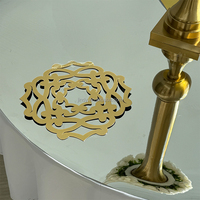 Décorations de mariage, table d'événement, plateau de table rond flexible en acrylique doré réfléchissant, 72 pouces, miroir