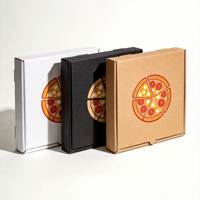 Boîte à pizza carrée en papier kraft écologique haut de gamme personnalisée, laminage mat, revêtement UV, taille personnalisée, pizzeria