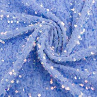 Tissu en velours bleu à paillettes de 5 mm, extensible, pour robe de femme, prix de gros