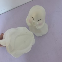 Adorables figurines de couple fantômes blancs, décorations d'Halloween, petits personnages effrayants pour chambre, bibliothèque, entrée