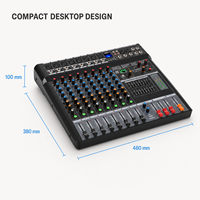 Console de mixage audio V8-USB 8 canaux, 24 effets DSP, égaliseur graphique 7 bandes, USB Bluetooth pour studio, scène, diffusion en direct