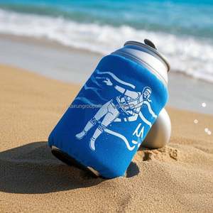 Manchon isotherme pour canette de bière en néoprène imperméable avec logo personnalisé imprimé, fermeture éclair, portable pour sacs isothermes - Product Image 3